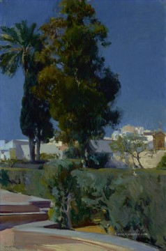 Ecke des Gartens Alcazar Sevilla GTY Landschaft Joaquin Sorolla Ölgemälde